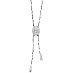 Silver Oval Bolo Necklace