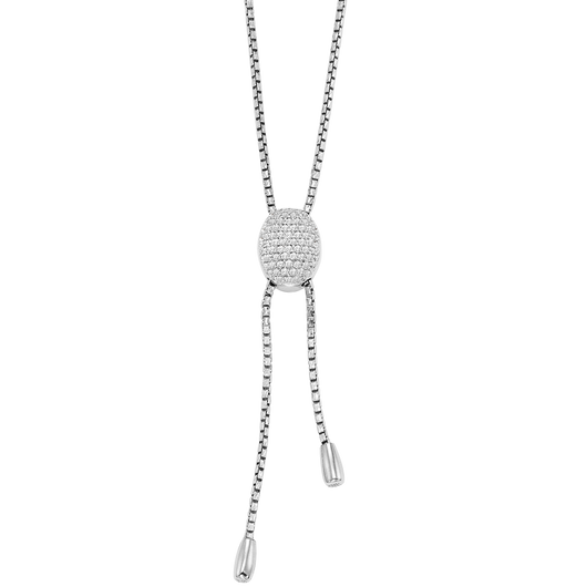 Silver Oval Bolo Necklace