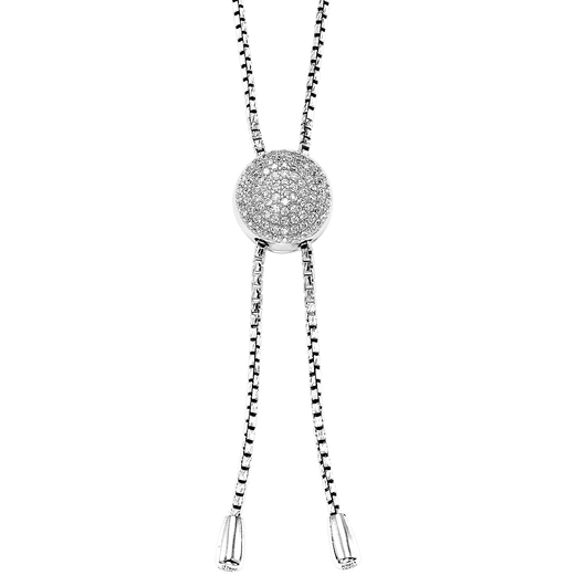 Sterling Silver Round Bolo Necklace