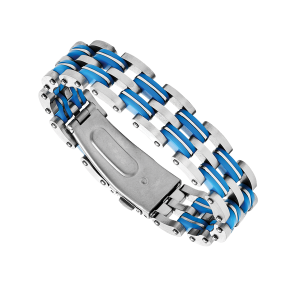 Steel & Blues Resin Bracelet