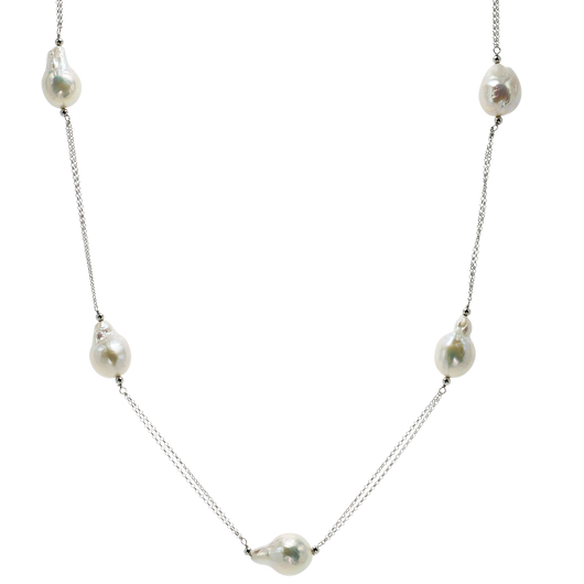 Silver Pearl Necklace - RA0276N01