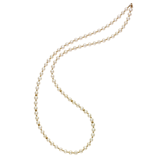 Gold Pearl Necklace - GW080N01