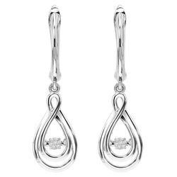 Silver Diamond ROL Earrings - ROL2046