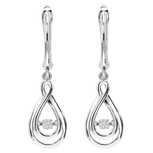 Silver Diamond ROL Earrings - ROL2046
