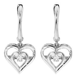 Silver Diamond ROL Earrings - ROL2045