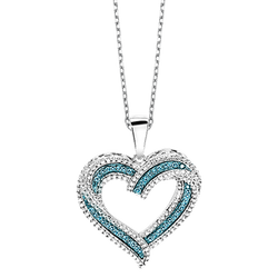 Sterling Silver Blue Diamond Pendant - FP1337