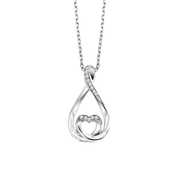 Sterling Silver Diamond Pendant - LOV1004