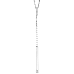 Silver Diamond Lariat Necklace