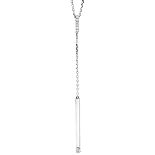 Silver Diamond Lariat Necklace