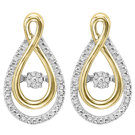 Gold & Silver Diamond ROL Earrings