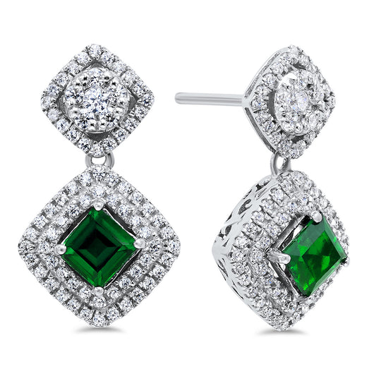 Created emerald earrings