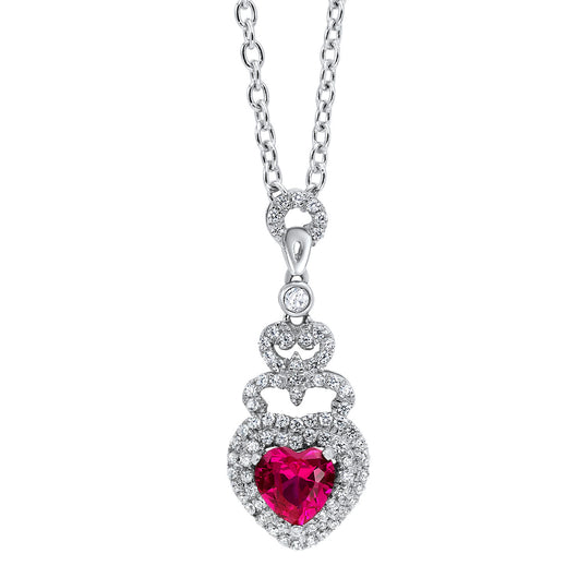 Silver creeated ruby pendant