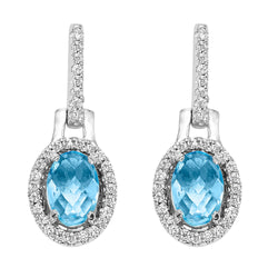 Silver Blue Topaz Earrings