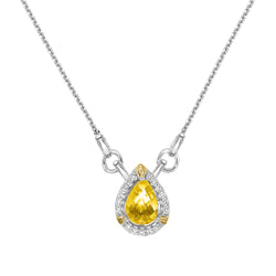 Silver with Pear Citrine Pendant