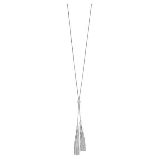Silver Y-Necklace with Tassels