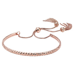 Silver bangle bracelet with tassels