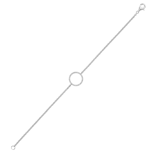 Sterling Silver Diamond Bracelet -Circle 1/10 ctw