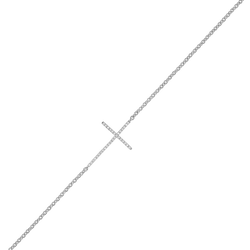 Sterling Silver Diamond Bracelet -Cross 1/10 ctw
