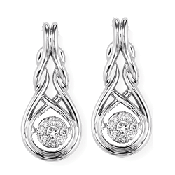 Sterling Silver Diamond ROL Earrings